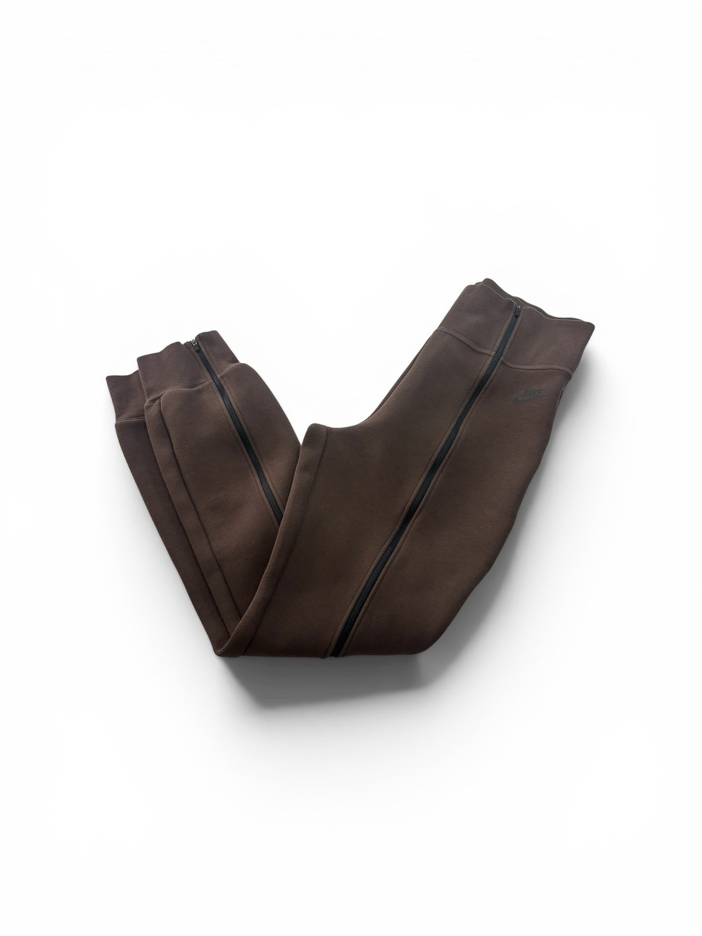 Nike Tech‎ Fleece High-Waisted Slim Zip Pants Brown Womens Size Large